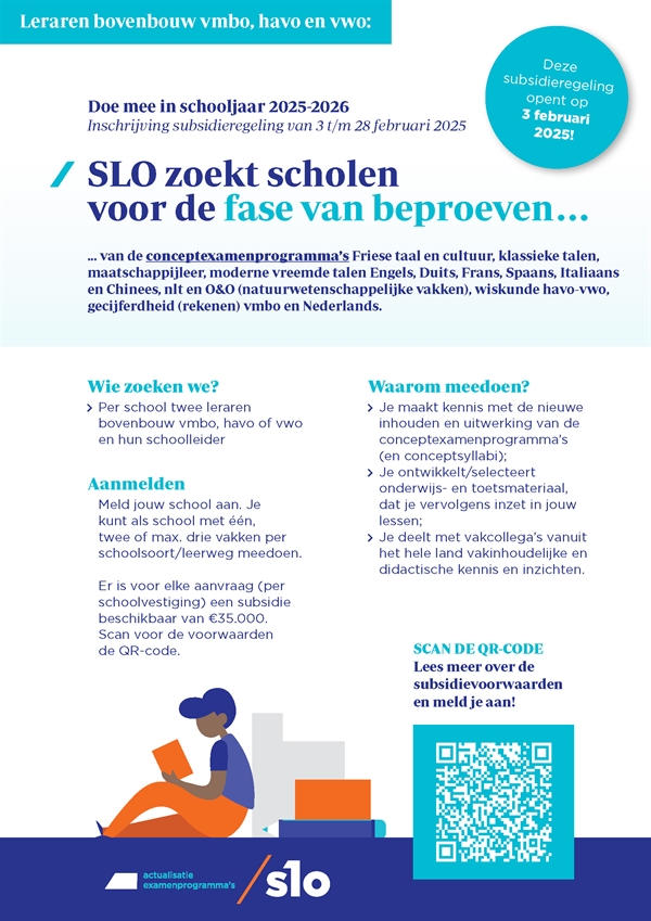 Wervingsflyer fase van beproeven examenprogramma's